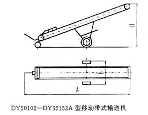 DY50102-DY65152A型移動(dòng)帶式輸送機示意圖